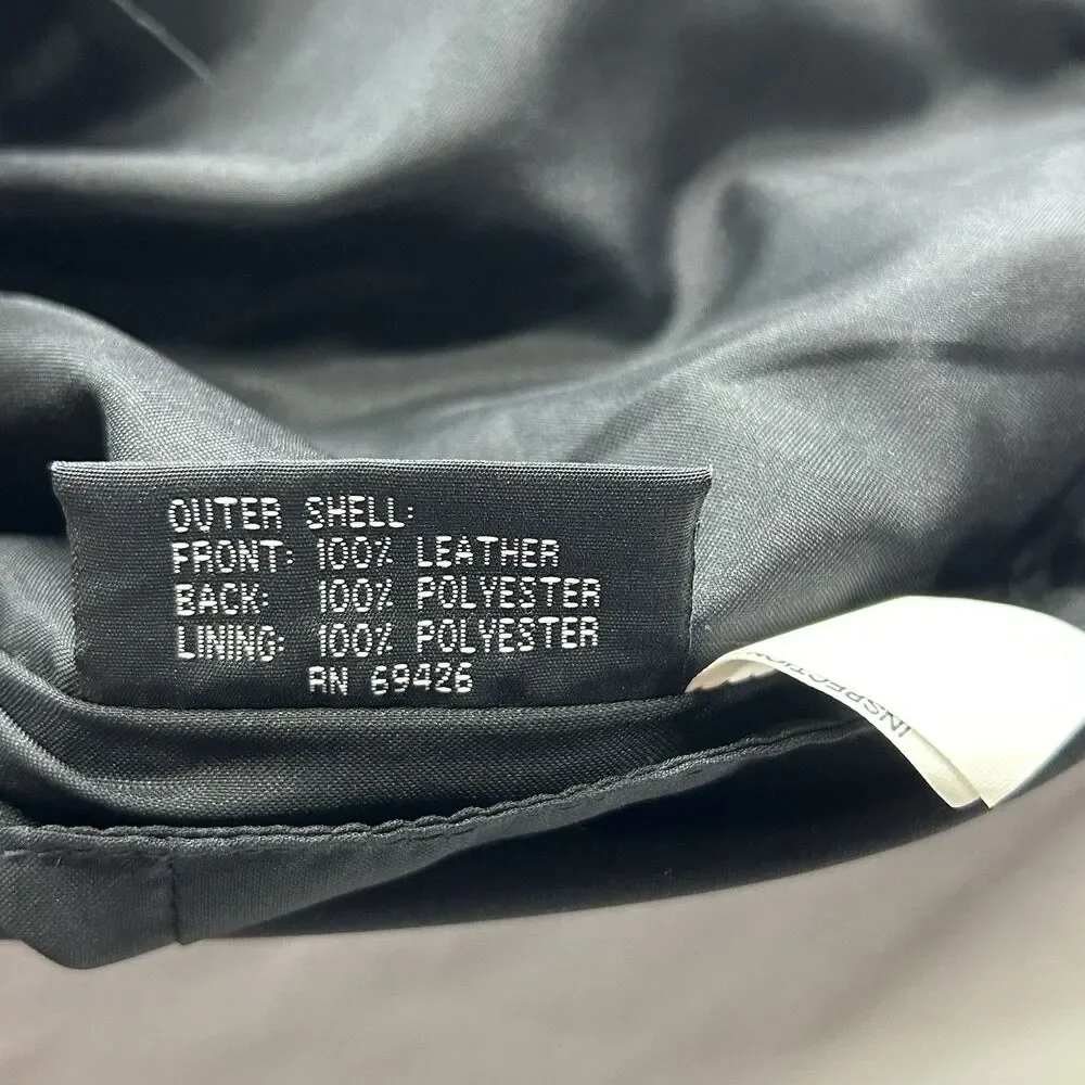 Wilsons Leather Vest Men's M Black Pockets Cinch Biker Motorcycle Y2K 90s - Picture 8 of 8